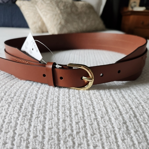 NWT J. Crew Leather Waist Belt Cognac Color Size M/L - Picture 8 of 12